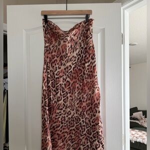H&M Leopard Print Maxi Skirt - Brown and Tan